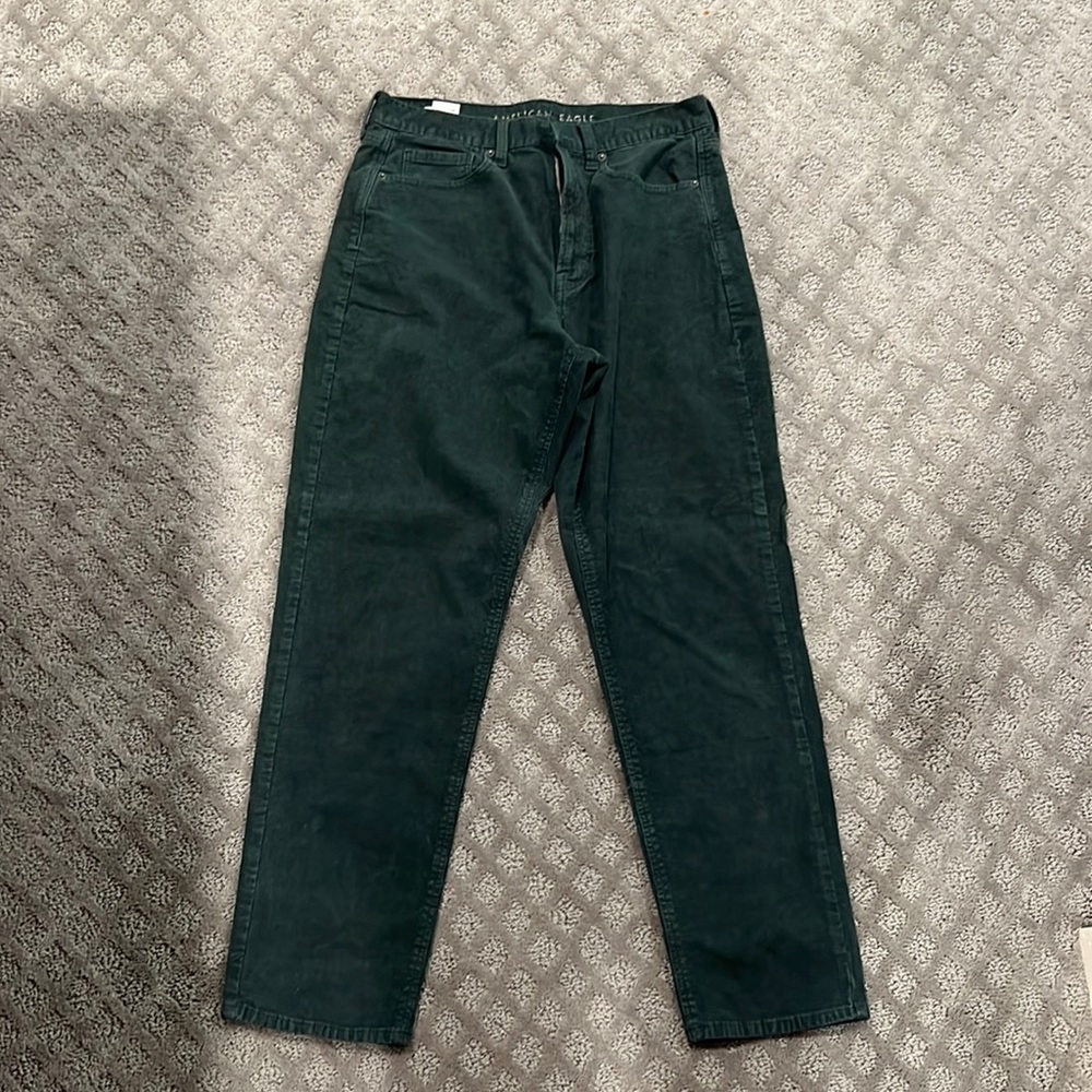 Green cordoroy American eagle jeans size 8